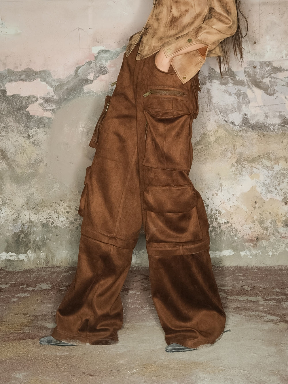 2way 사이드 포켓 캐주얼 느슨한 넓은 바지