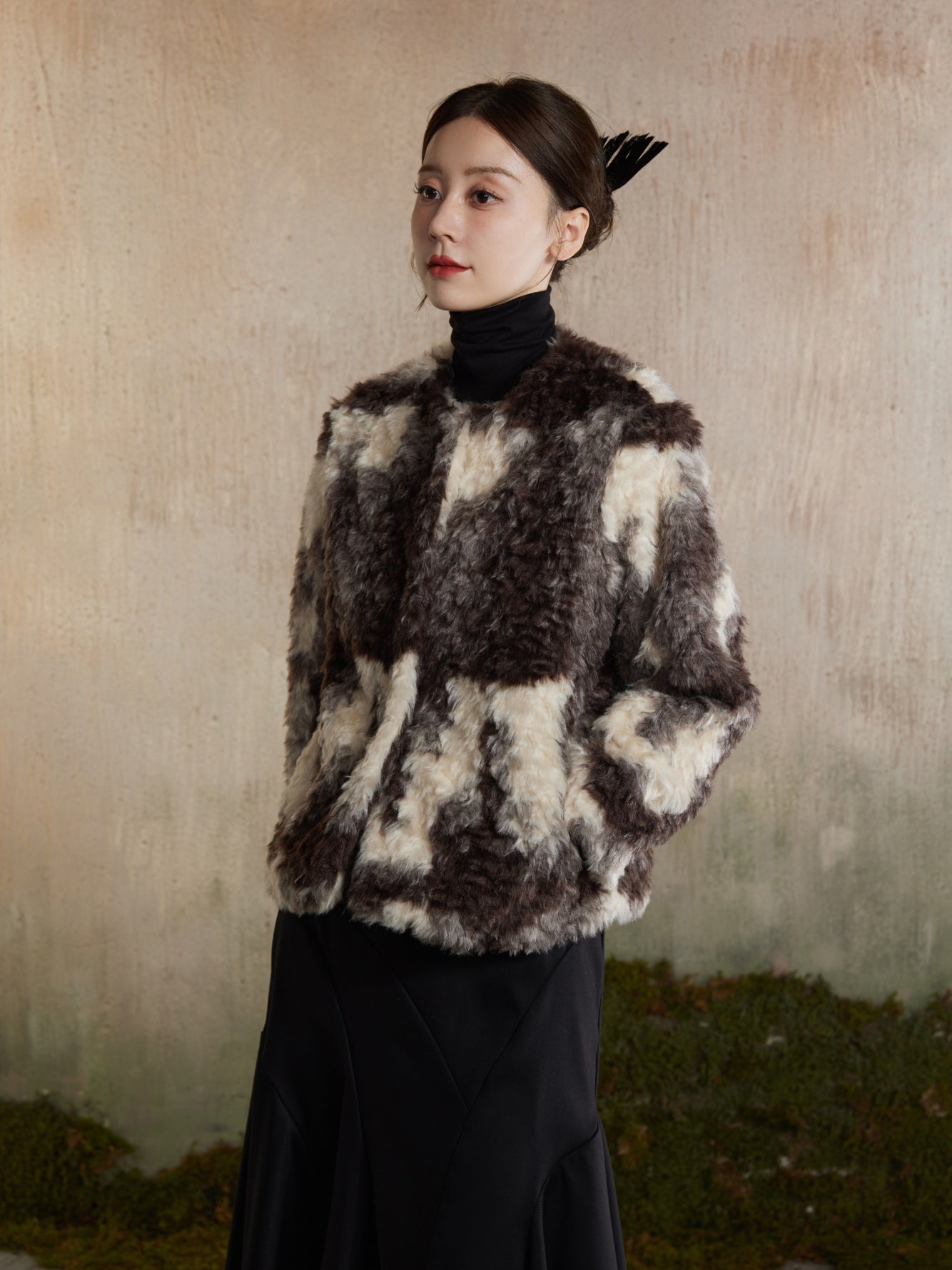 Speckled Fur Fluffily Warm Oversize Jacket