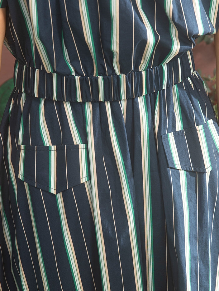 스트라이프 캐주얼 Smmer Tulip Shirt & Long-Skirt