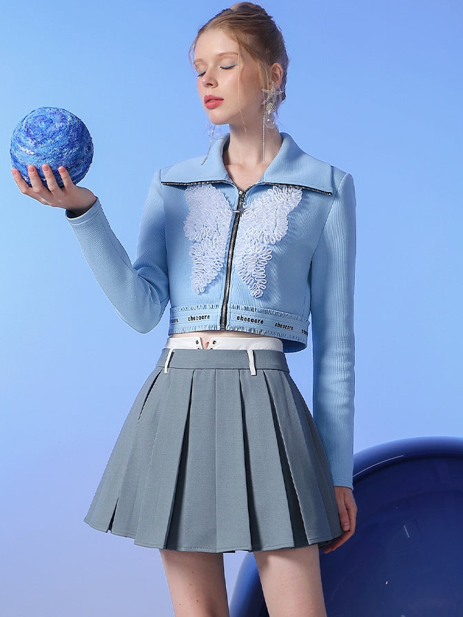 Box-Pleats Flare Casual Minirocke