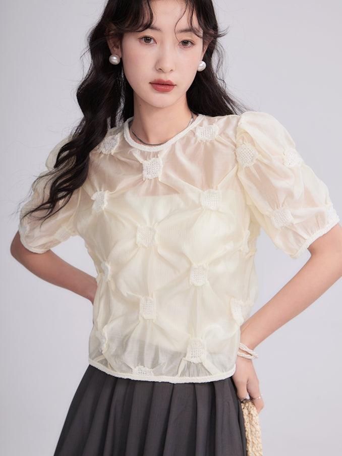 Nichi 3d schiere natürliche Bluse