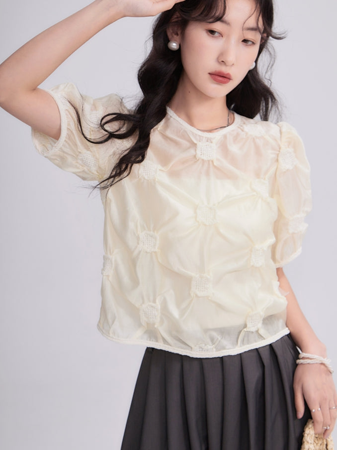 Nichi 3d schiere natürliche Bluse
