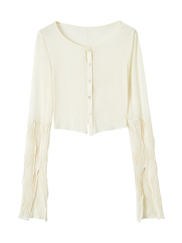 Sheer Crumply Short Thin Cardigan