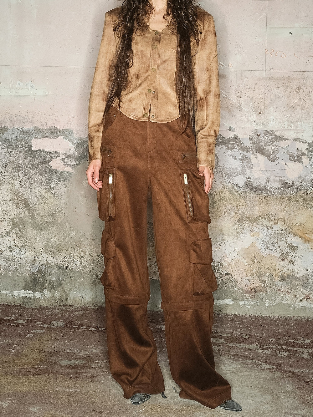 2way 사이드 포켓 캐주얼 느슨한 넓은 바지