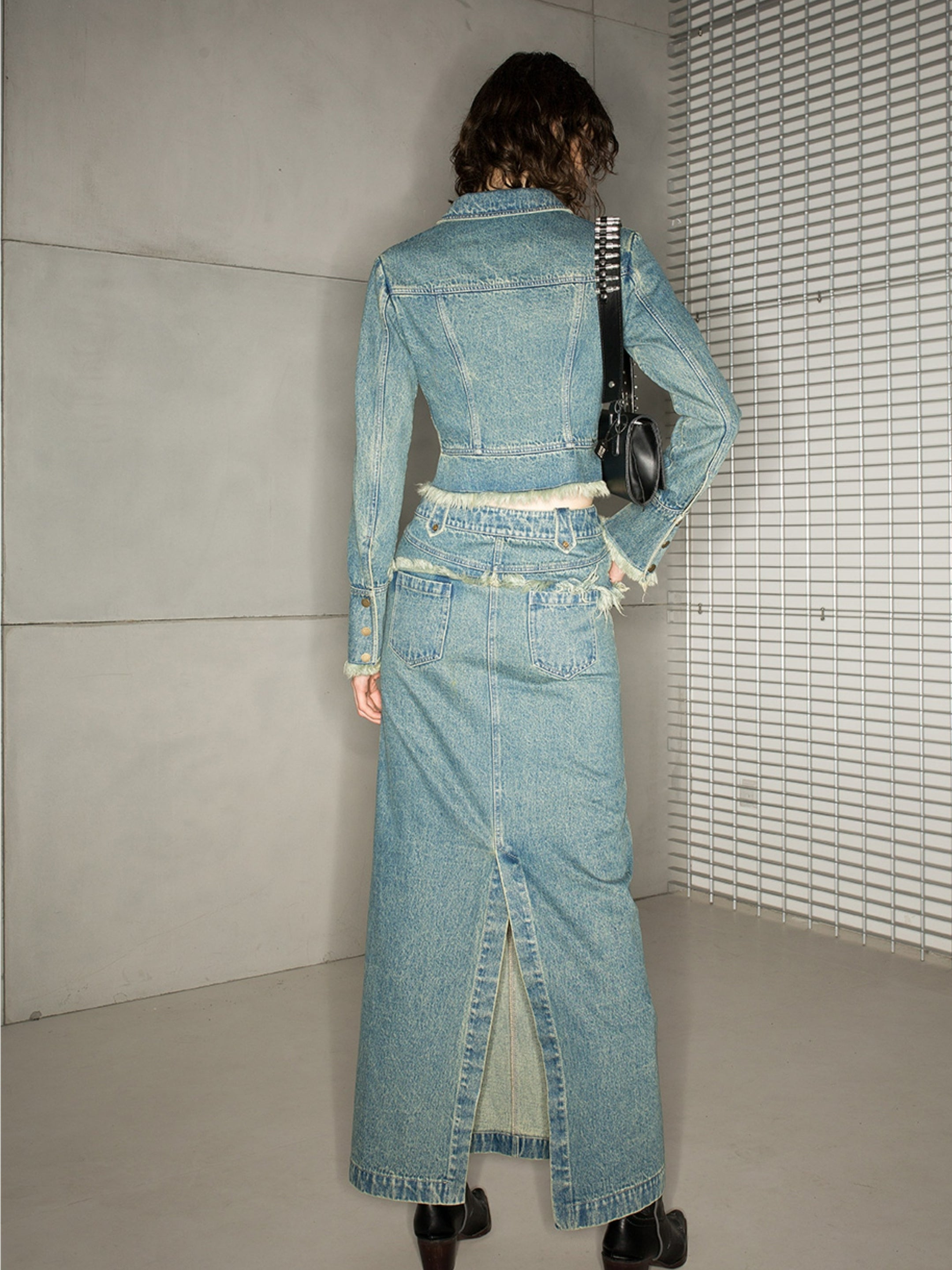 Denim Tassel Nichi Set-Up Tops&Long-Skirt