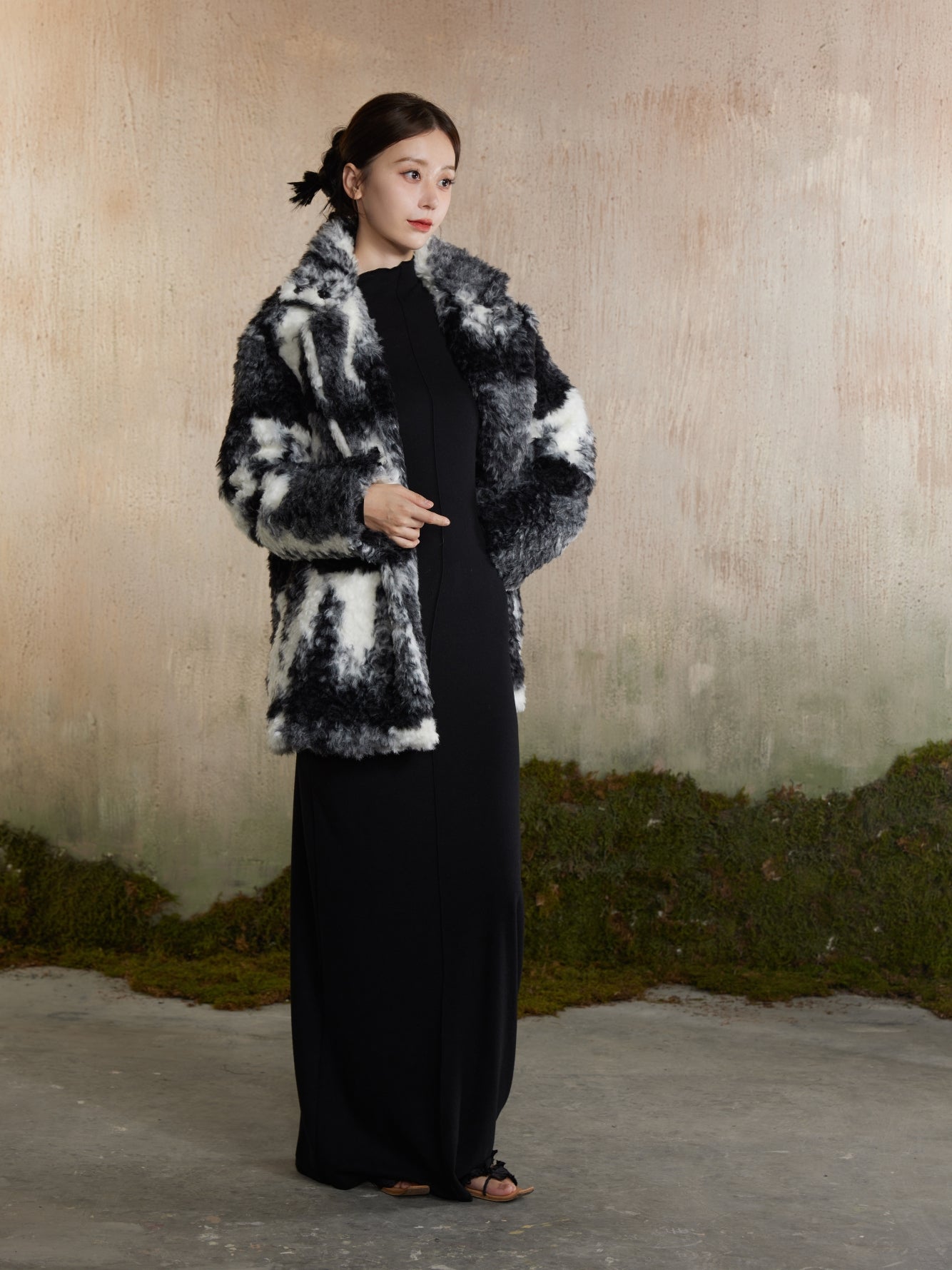 Speckled Fur Fluffily Warm Oversize Jacket