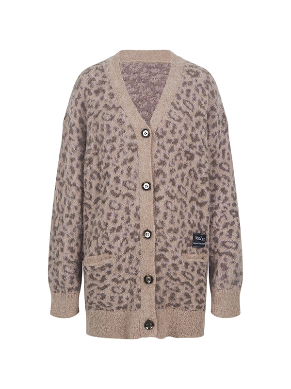 바이 컬러 대형 캐주얼 한 느슨한 v- 넥 카디건