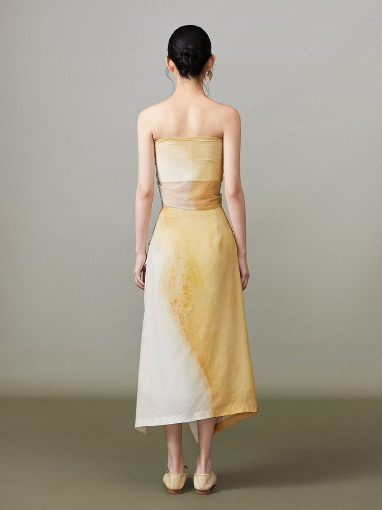 Ciffon Gradation A-Line Chic Classy Long-Skirt