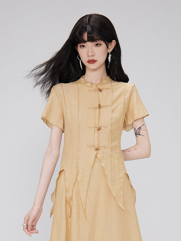 China Natural Slim Setup Blouse & Long-Scirt
