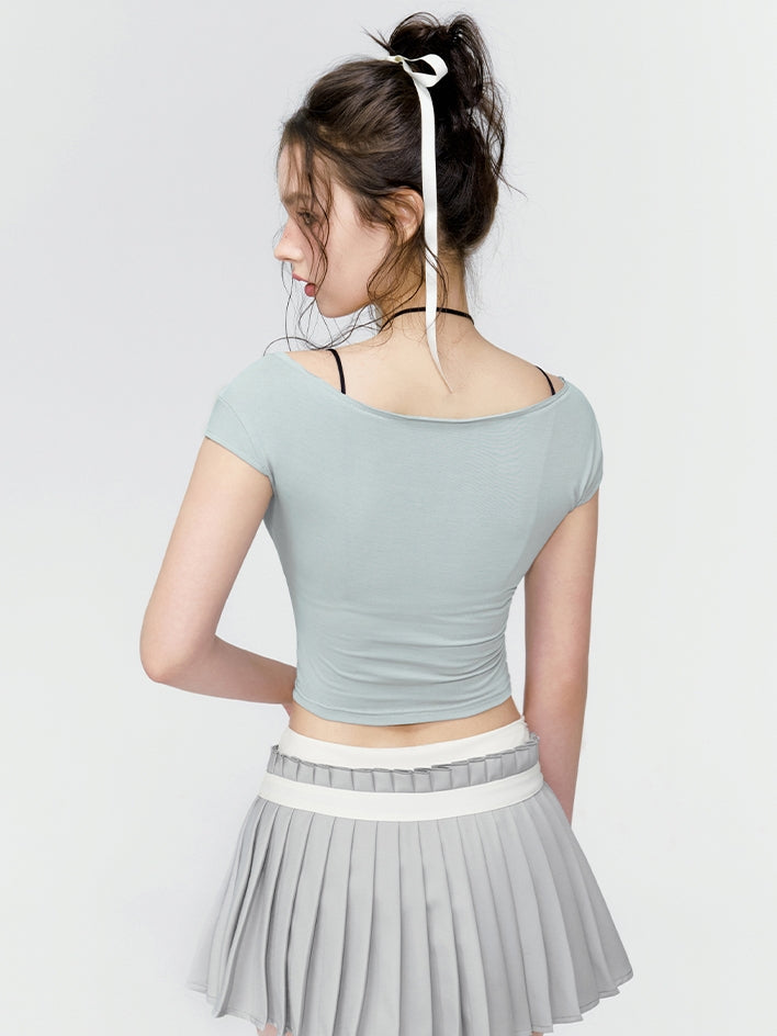 Cropped Logo Tight Casual T-Shirt