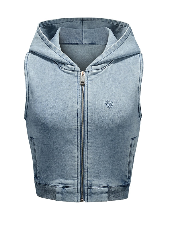 Denim Tight Casual Cropped Tops& Mini-Skirt