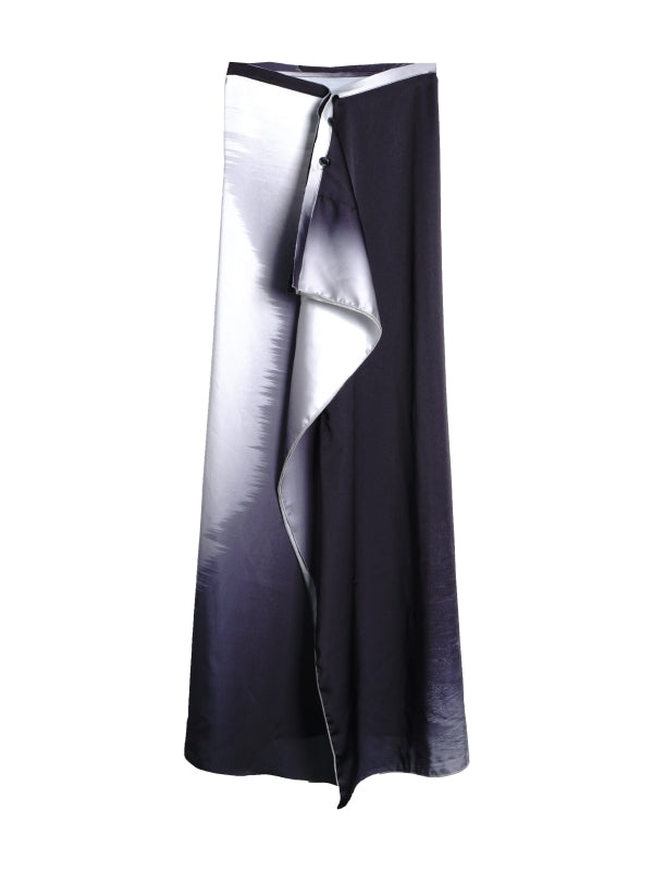 Gradation Speckled Elegant Wrap Nichi Long-Skirt