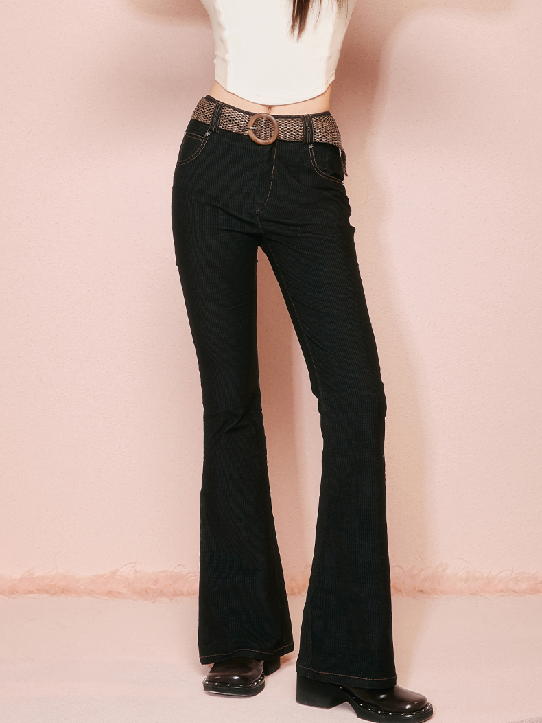 Jeans lässige, schlanke Casual Flare-Hose Casual Fit