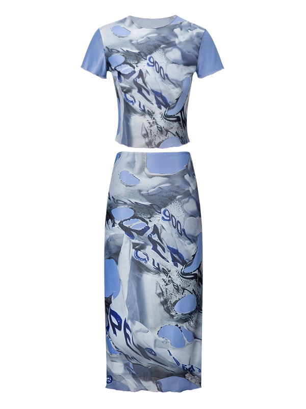 Tops & Skirts Smooth Stretch Face Unique Set-up