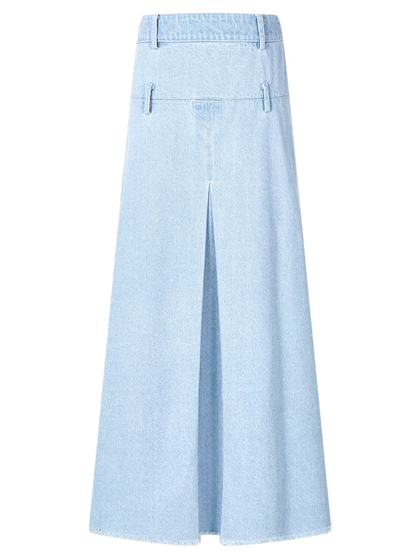 데님 캐주얼 간단한 재킷 및 긴 스커트