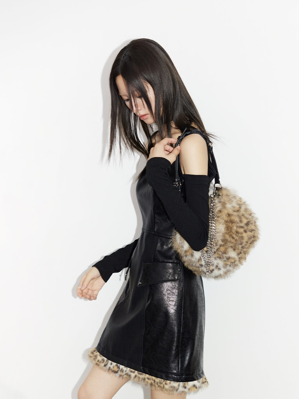 Retro Fluffily Chain Leopard Fur-Bag