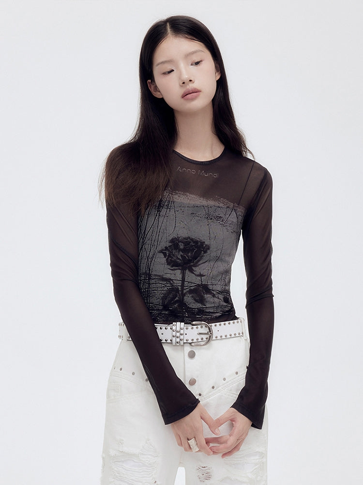 깎아 지른 메쉬 실루엣 꽃 컷