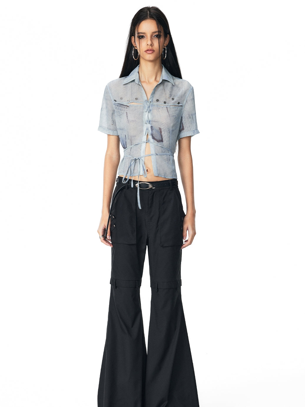 Chemise à lacets à lacets décontractée décontractée