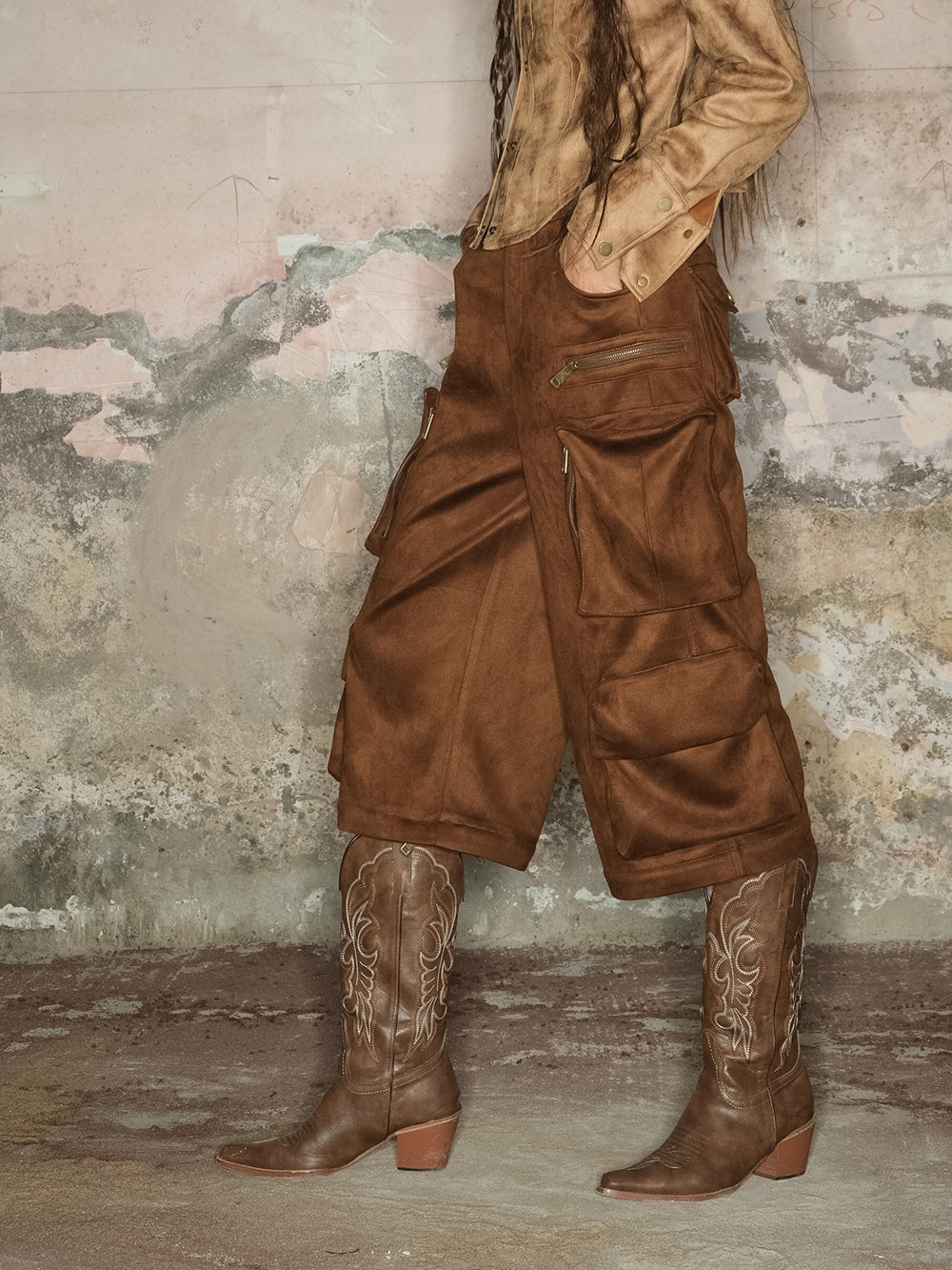 2way 사이드 포켓 캐주얼 느슨한 넓은 바지