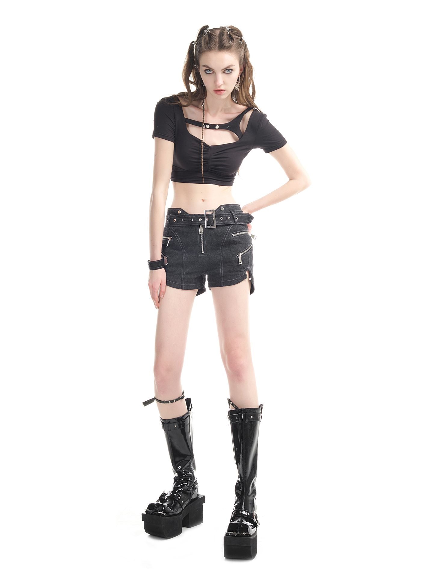 캐주얼 꽉 핫 팬츠 짧은 바지