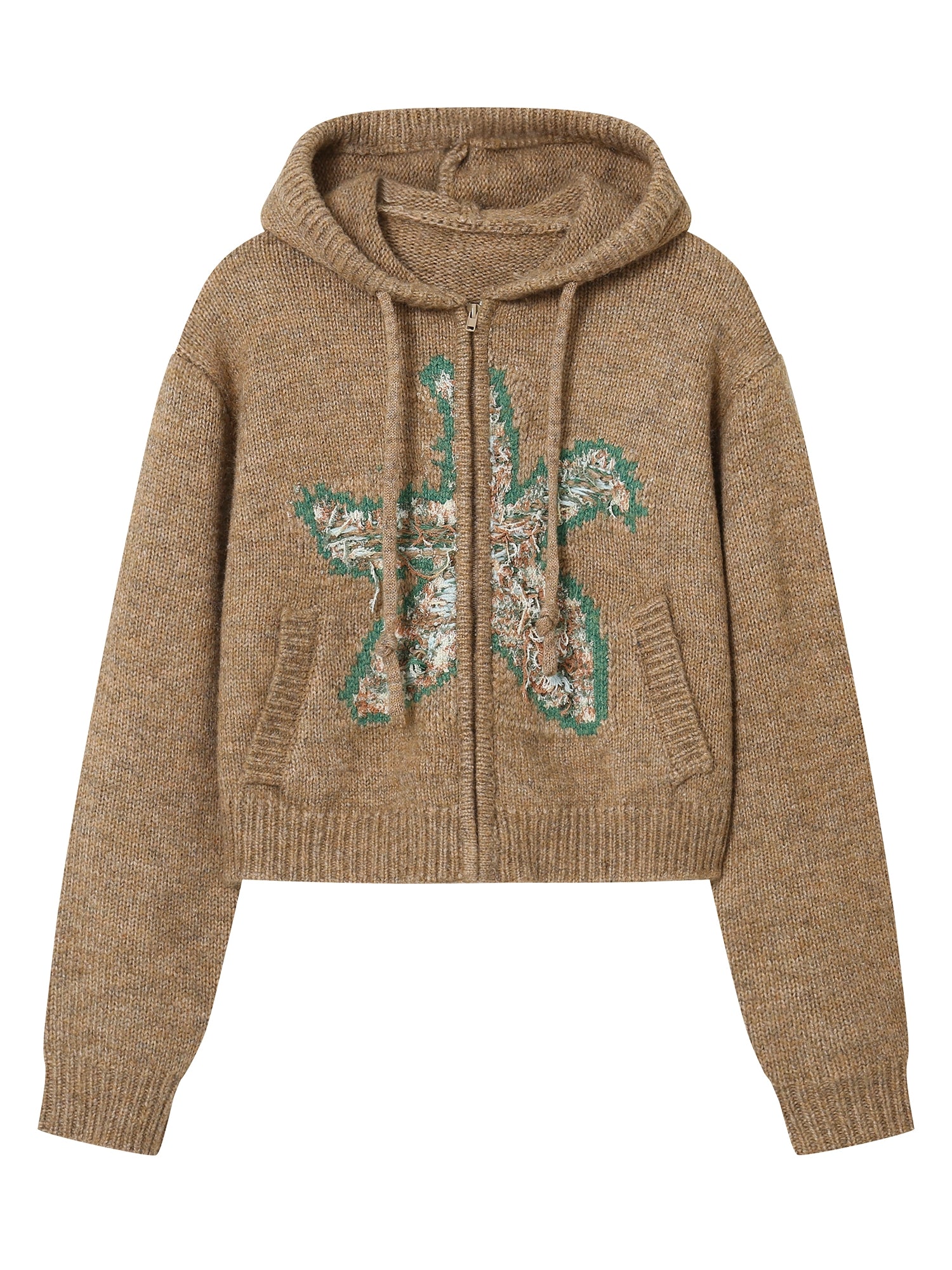 Cardigan dommage à sweat à capuche rétro