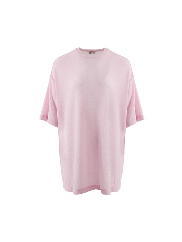 Simple Natural Crew-Neck Plain T-Shirt&Long-Skirt