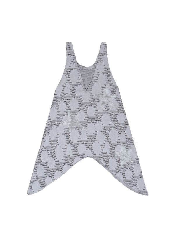 현대의 메쉬 비대칭 느슨한 긴 꼭대기