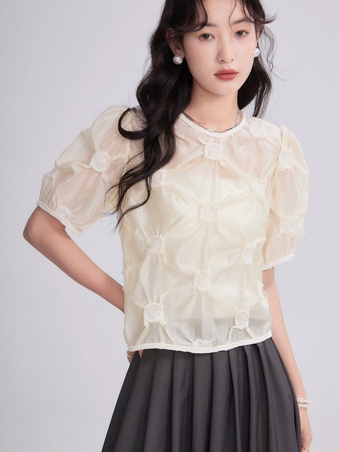 Nichi 3d schiere natürliche Bluse