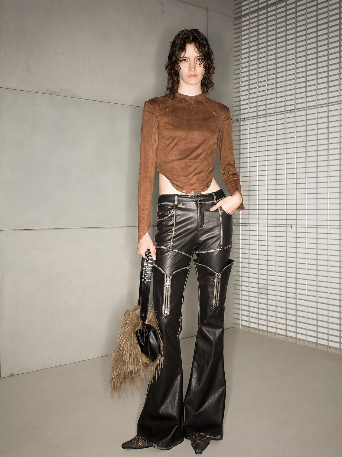 Leather Smooth Cool Flare-Pants