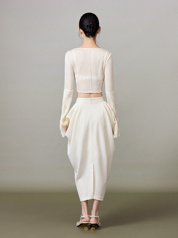 Sheer Crumply Short Thin Cardigan