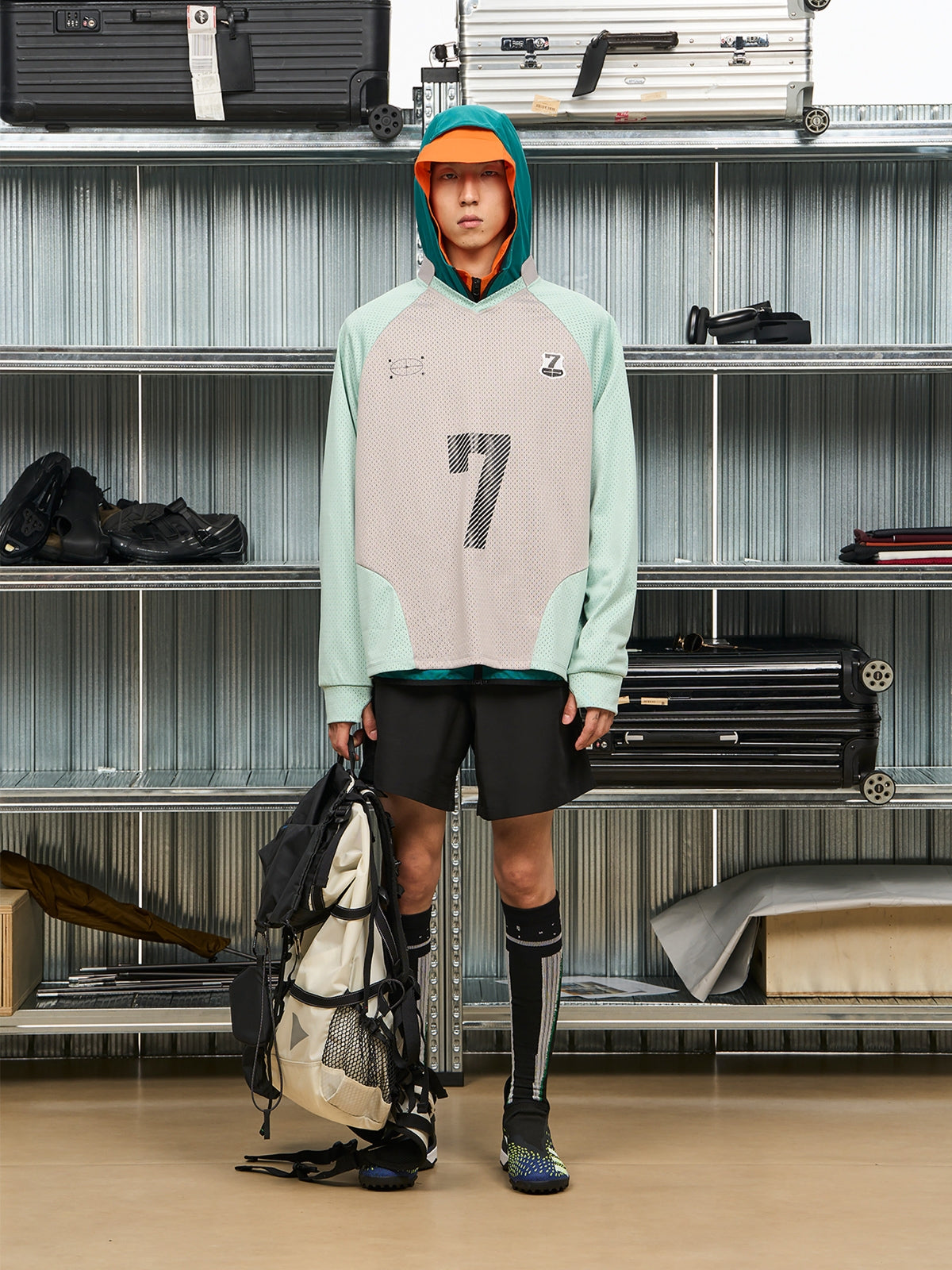 메쉬 대비 7 티셔츠