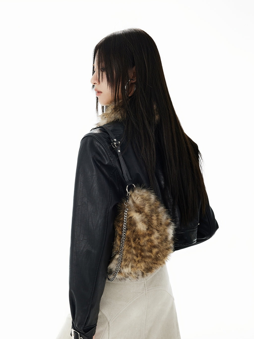 Retro Fluffily Chain Leopard Fur-Bag