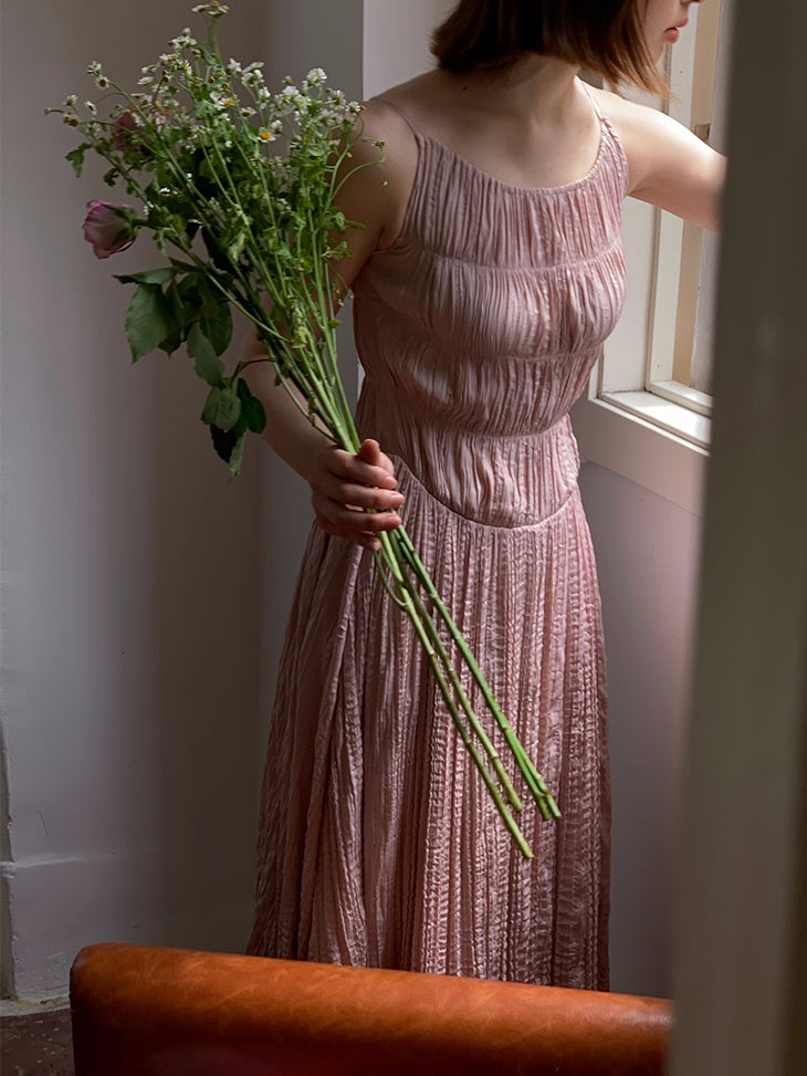 주름진 천연 주름 긴 일체형