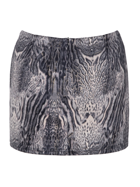 니치 레오파드 타이트 쿨 수트 탑 & 미니 스커트