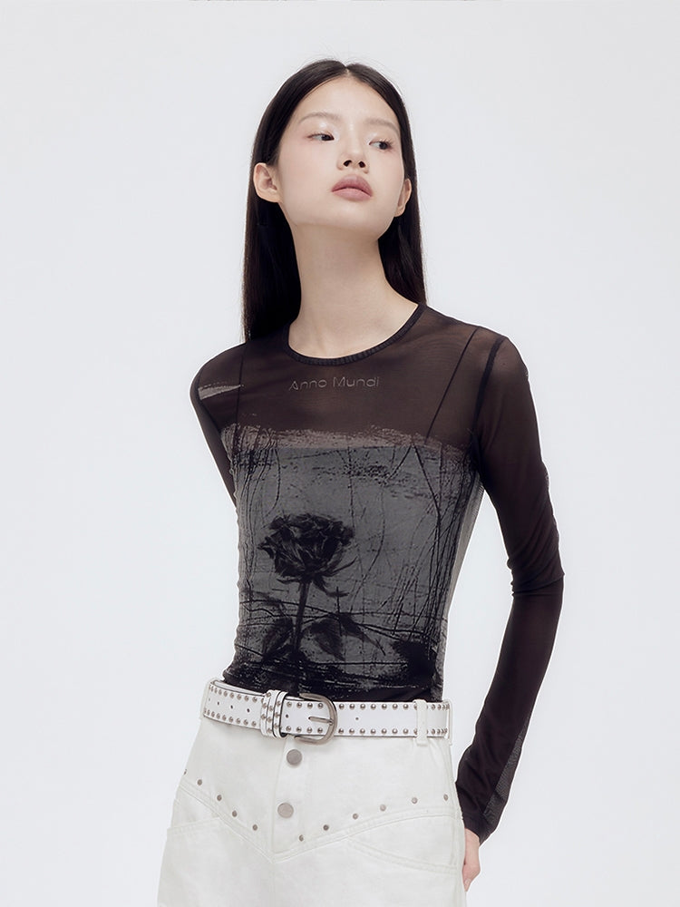 깎아 지른 메쉬 실루엣 꽃 컷