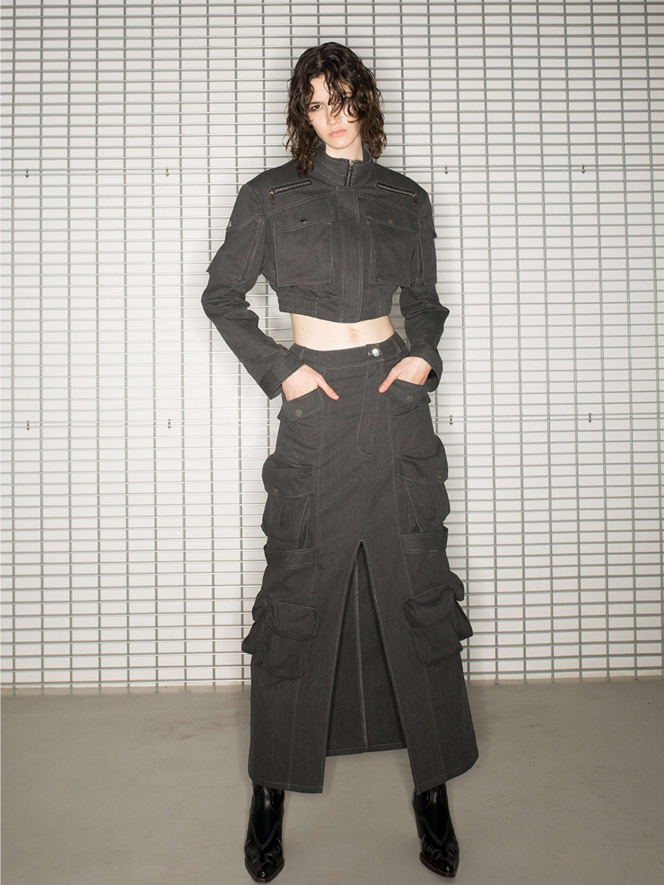 Casual Nichi Plain gutaussehende Kurzjacke & Langstachel