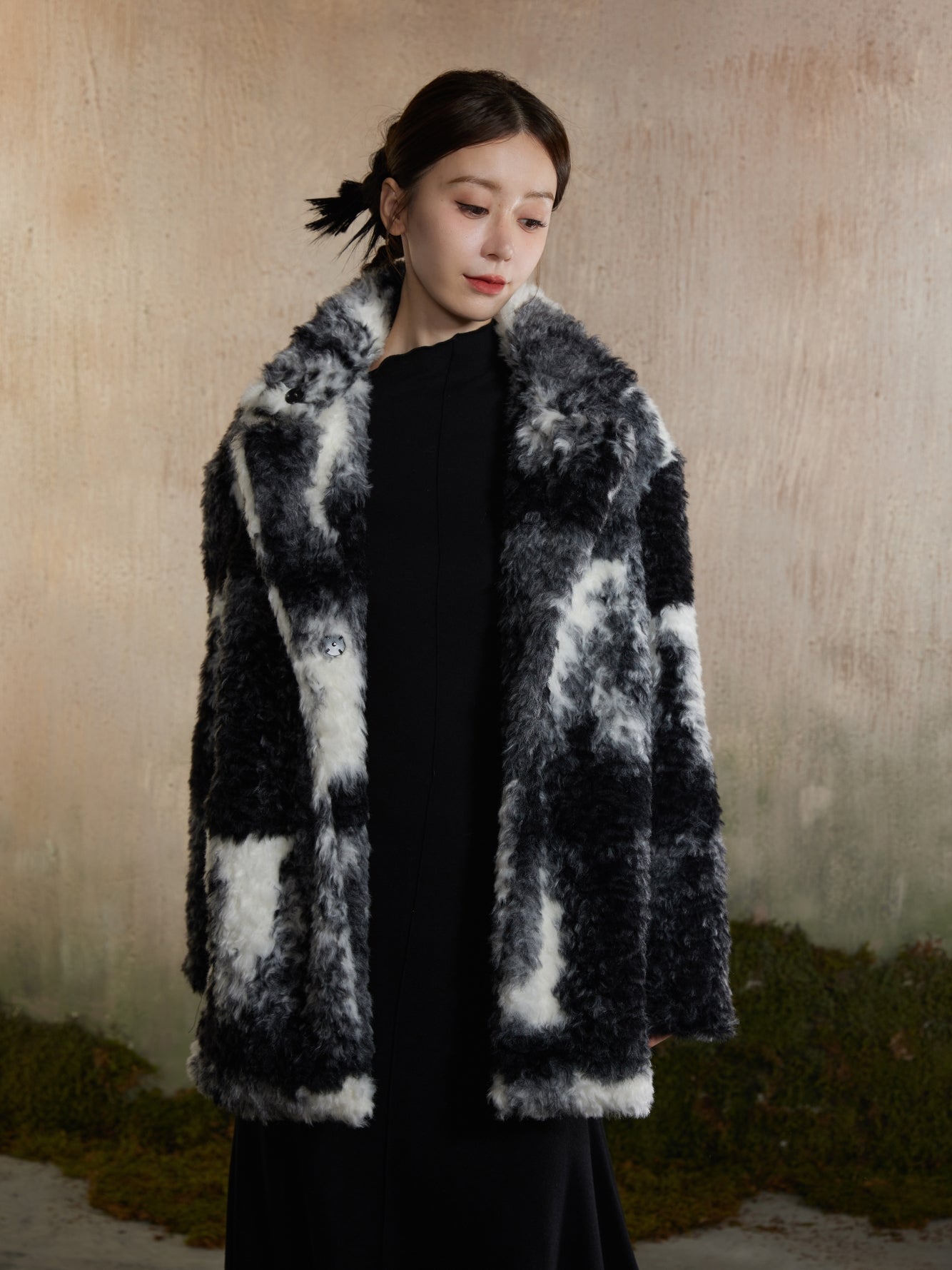 Speckled Fur Fluffily Warm Oversize Jacket
