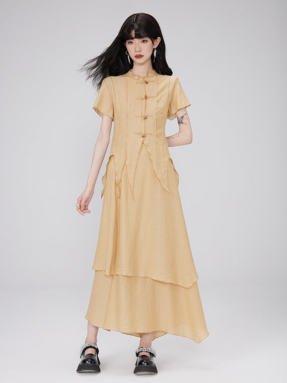 China Natural Slim Setup Blouse & Long-Scirt