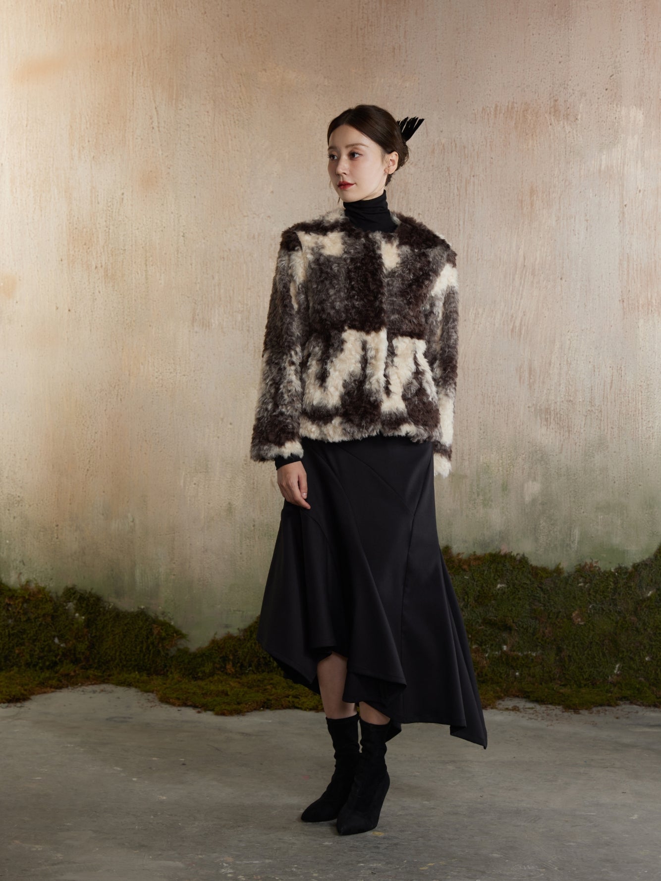 Speckled Fur Fluffily Warm Oversize Jacket