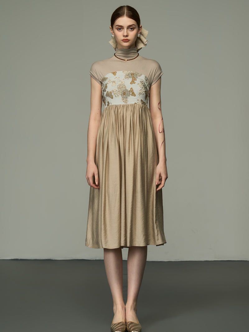 Bare-Top-Blume Retro Mix Frle Elegant ein Stück