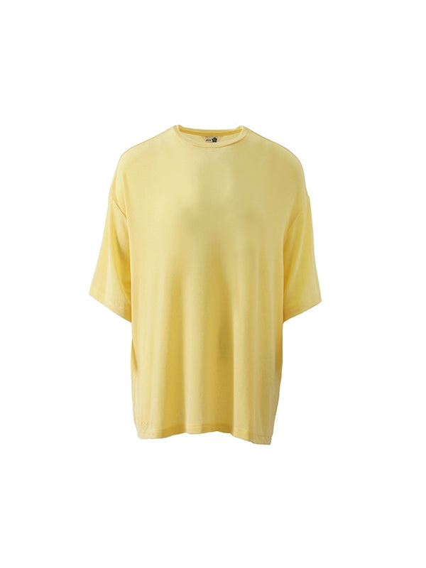 Simple Natural Crew-Neck Plain T-Shirt&Long-Skirt