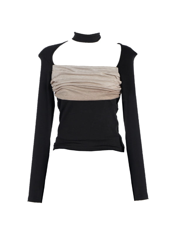 Knit Nichi Bi-Color Slim Classy Tops&Mermaid-Skirt