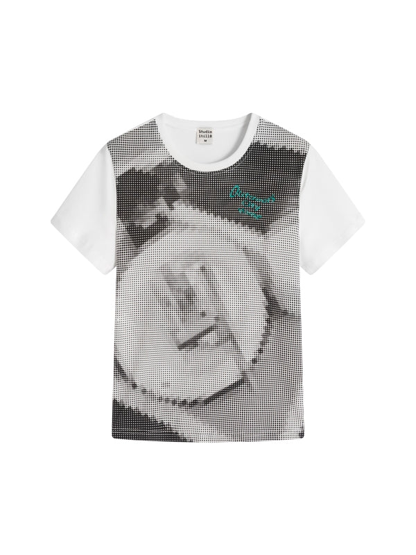 그림 니치 레트로 모자이크 티셔츠