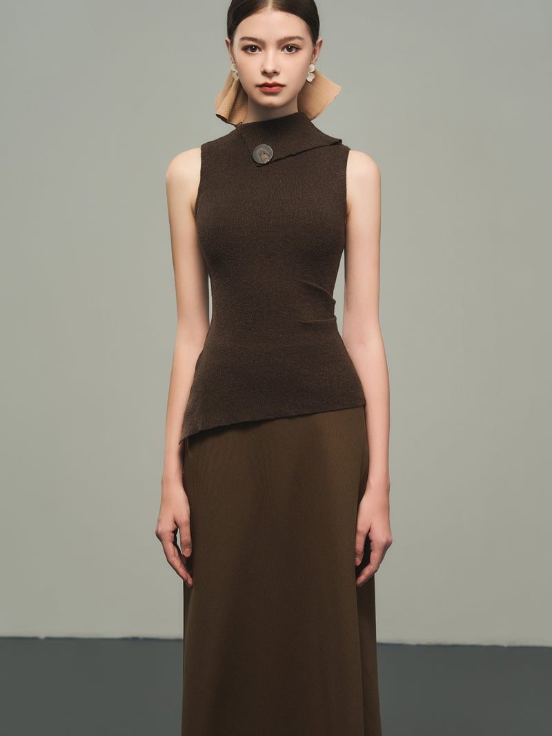 Asymmetry Nichi Sleeveless Tight Stretch Knit