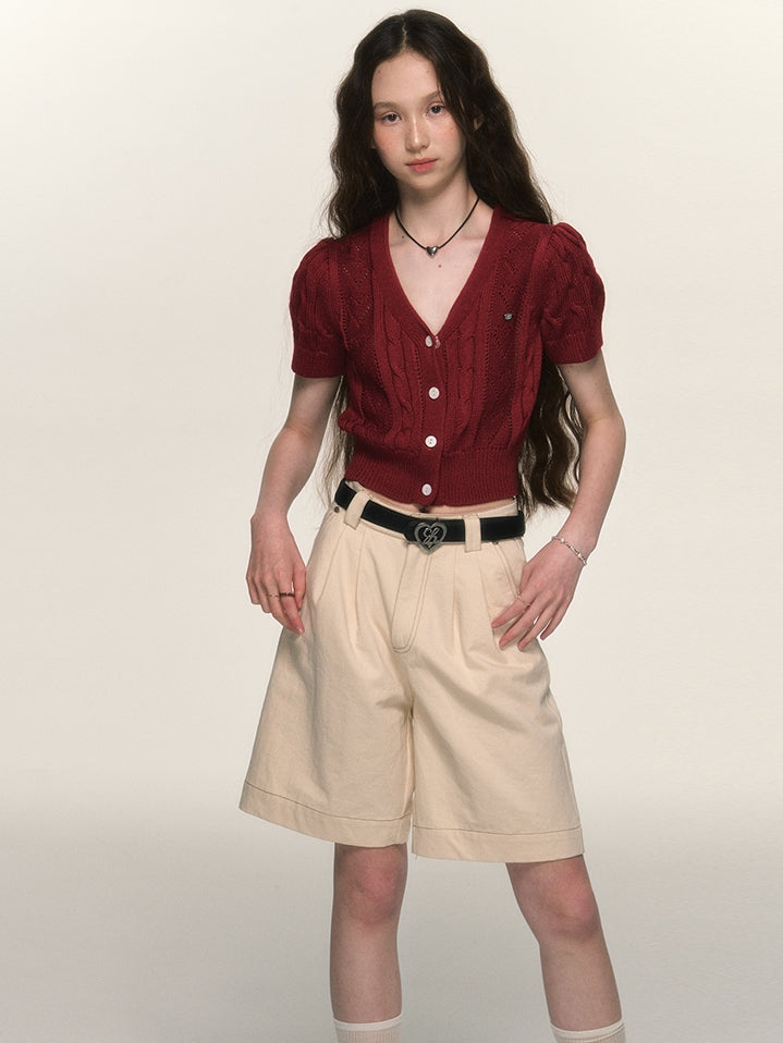 Denim Wide Casual Half-Pants
