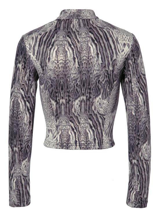 니치 레오파드 타이트 쿨 수트 탑 & 미니 스커트