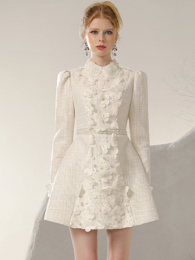 꽃 3 차원 여성 A- 라인 고급 원피스