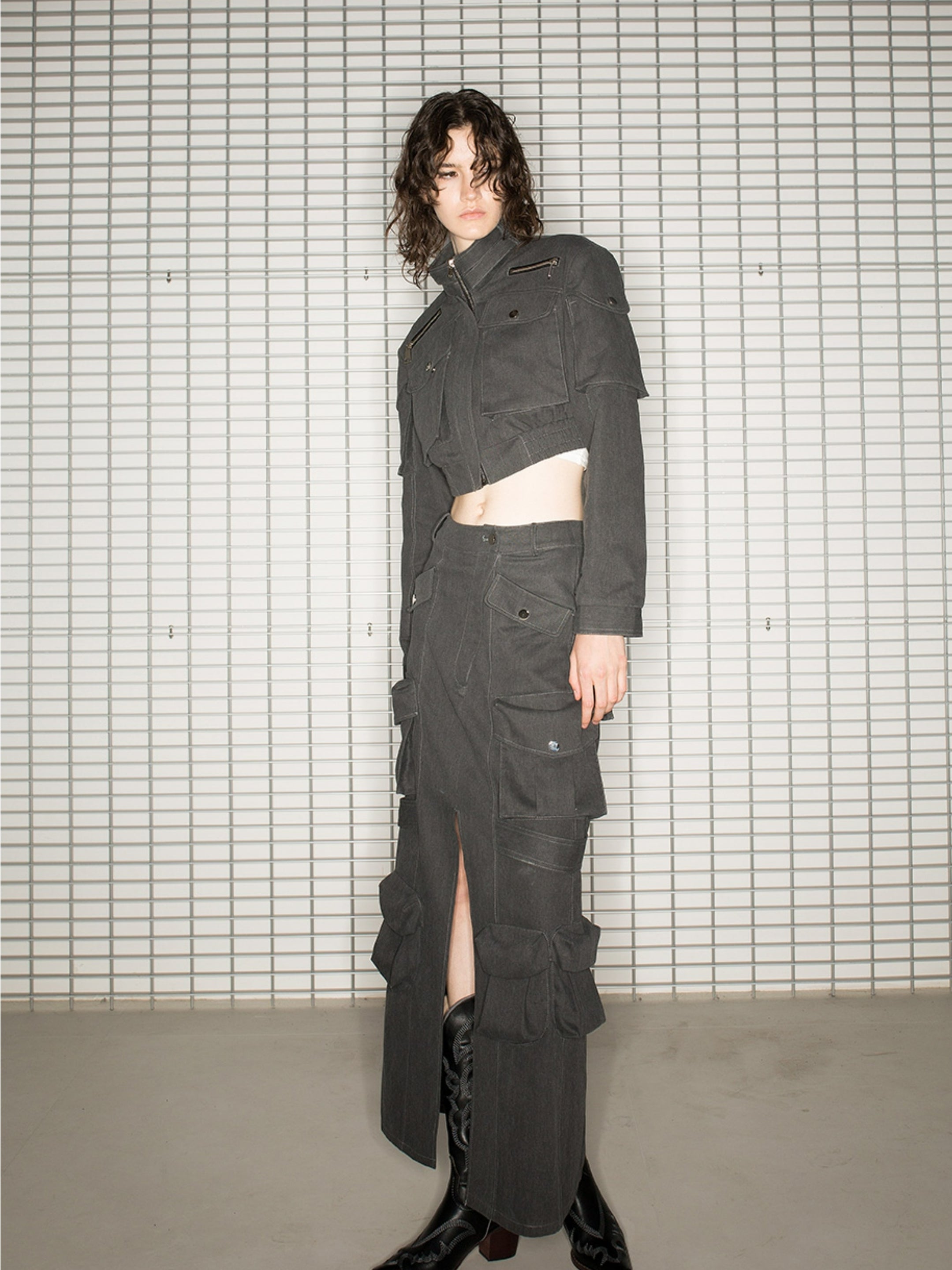 Casual Nichi Plain gutaussehende Kurzjacke & Langstachel