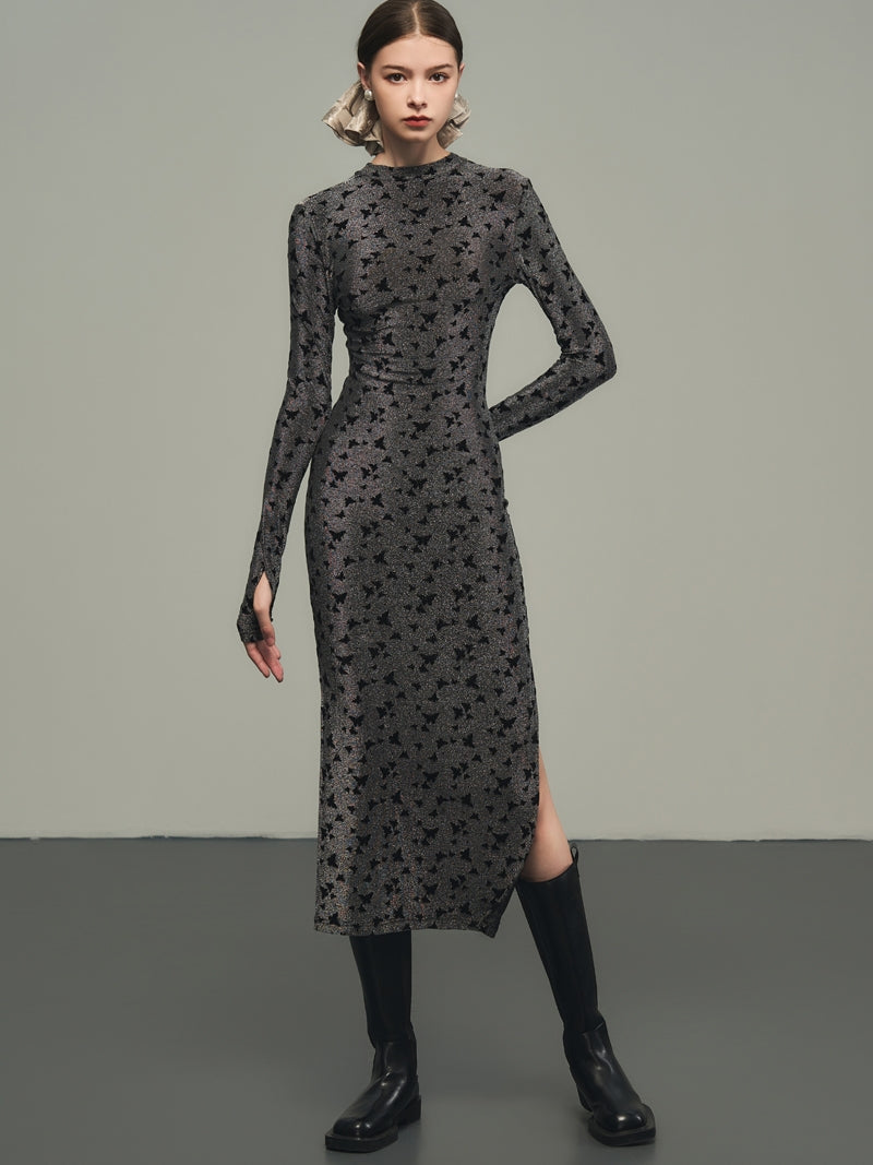 Tight Stretch Thumbhole Slit One-Piece