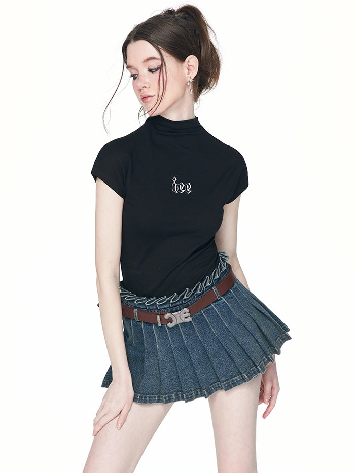 주름 데님 캐주얼 플레어 culottes